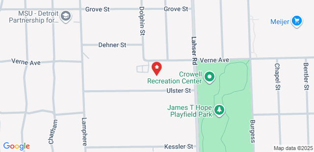 Map of 16651+Lahser+Rd+Detroit%2C+MI+48219